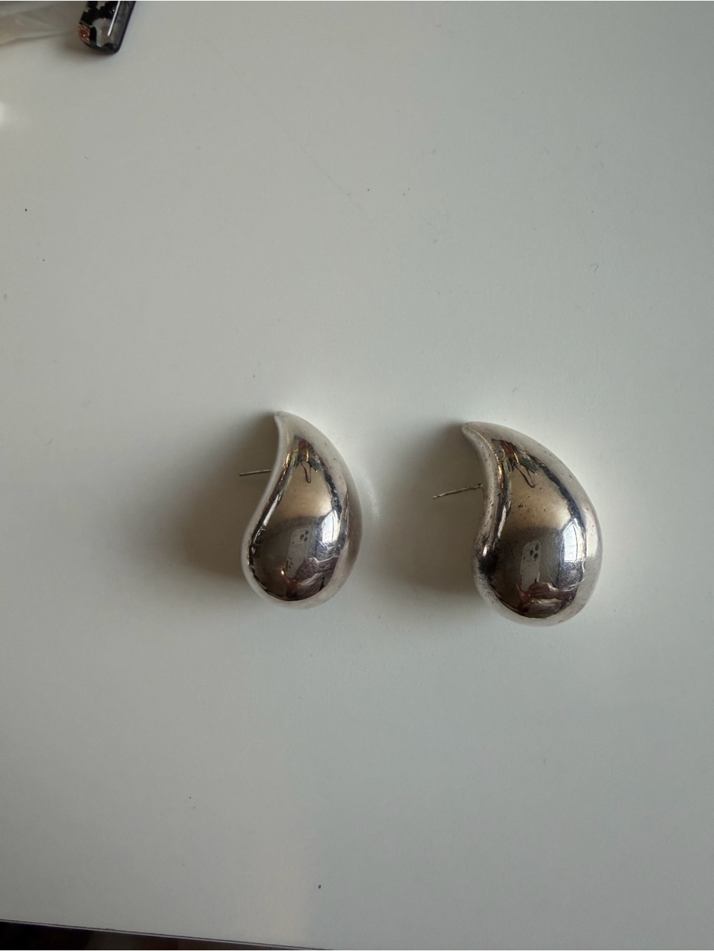 Silver Teardrop Stud Earrings